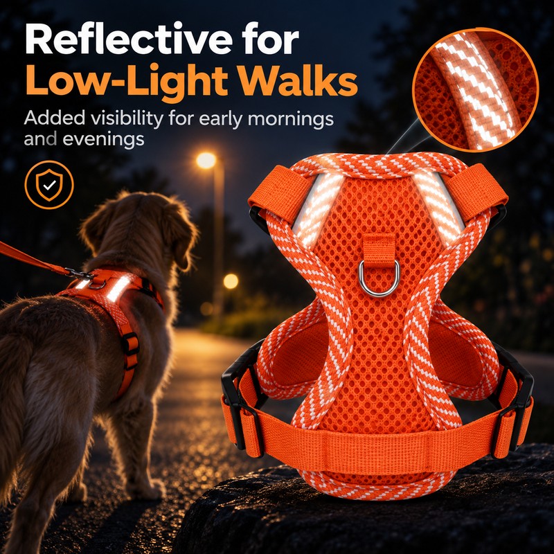 Breathable Mesh Pet Harness with Leash for Cats & Small
