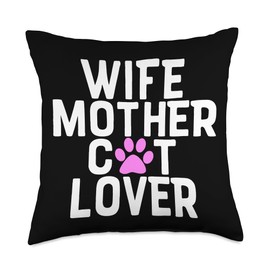 Pink Cat Claws Women Wife Mother Cat Lover Gifts Pink Claws Women Gift Wife Mother Cat Lover Throw Pillow, 18x18, Multicolor