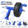 XJX 25FT Drain Snake with Drill Adapter for Easy Clog