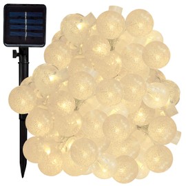 Hometown Evolution, Inc. Solar Powered Air Bubble String Lights - 100 LED Warm White, 8 Modes, Outdoor Waterproof for Gardens, Patios, Yards, Home, Parties and More