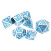 7pcs Polyhedral Dice Set Clear Number Metal Glossy Odorless Table