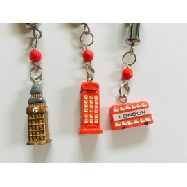 A set of 3 Beautiful Iconic London Charm Pens with Silver Clasp and Union Jack Barrell