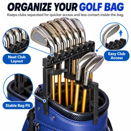 Adjustable Golf Club Organizer for 9 Irons – Protective Club Holder to Reduce Clubhead Contact and Keep Golf Bags Organized