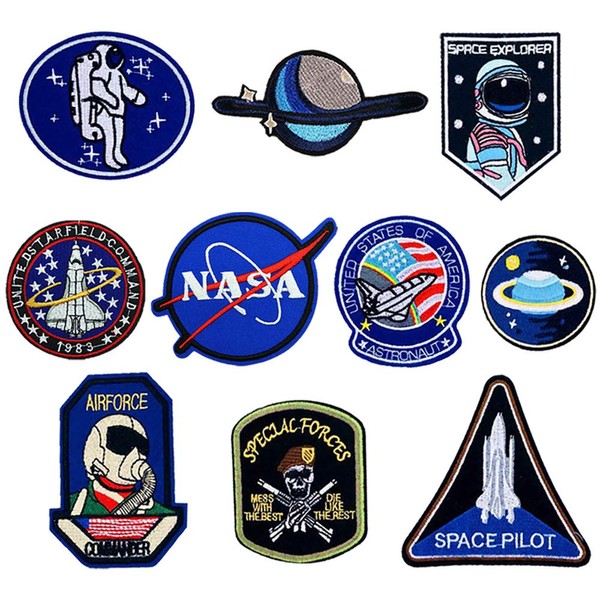 Lakind Iron-On Patches Children Car Dinosaur Unicorn NASA Space Astronaut
