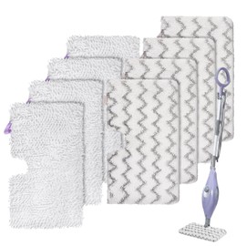 Sgizoku S3501 S3601 Steam Mop Replacement Pads for Shark S3501 S3601 S3550 S3801 S3901 S3601D S3801CO S3901D S3455K S2902 SE450 Steam and Scrub Pocket Mop Steamer Pads (4 Scrub Pads + 4 Soft Pads)