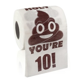 Happy 10th Birthday Gifts, 3-Ply Funny Toilet Paper Roll, Holy Poop You're 10 Printed Toilet Paper Gag Gift, Pranks & Surprises Bathroom Decor for Boys Son and Girls, Cheers to 10 Bday Party Supplies