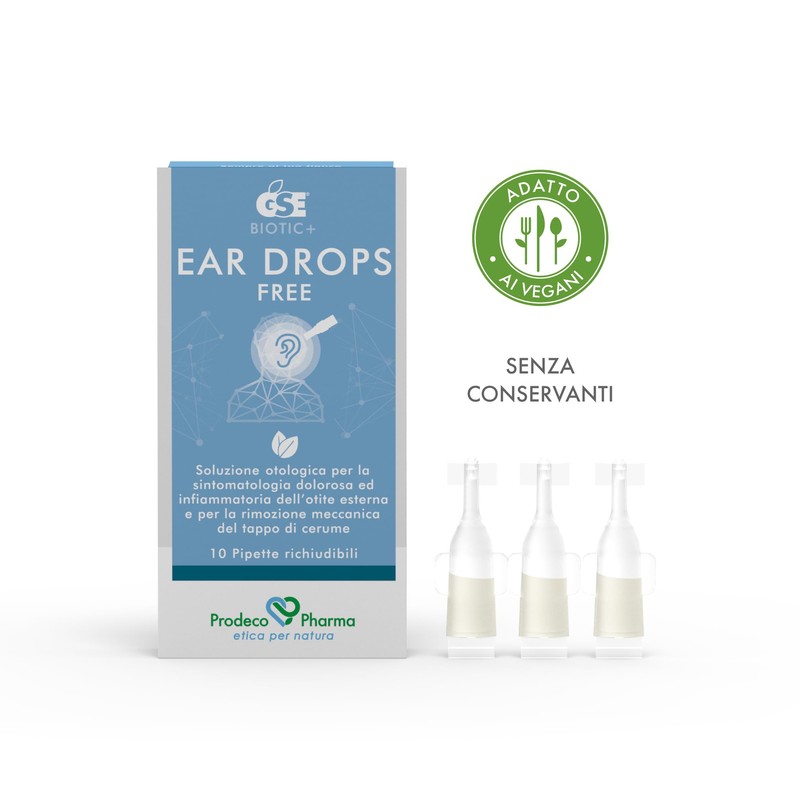GSE Biotic+ - Ear Drops Free Soluzione Otologica, 10 Pipette