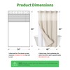eachope Stall No Hooks Needed Linen Textured Shower Curtain with