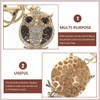Owl Shape Rhinestone Sparkling Keychain, Black Alloy Bag Pendant, Handbag