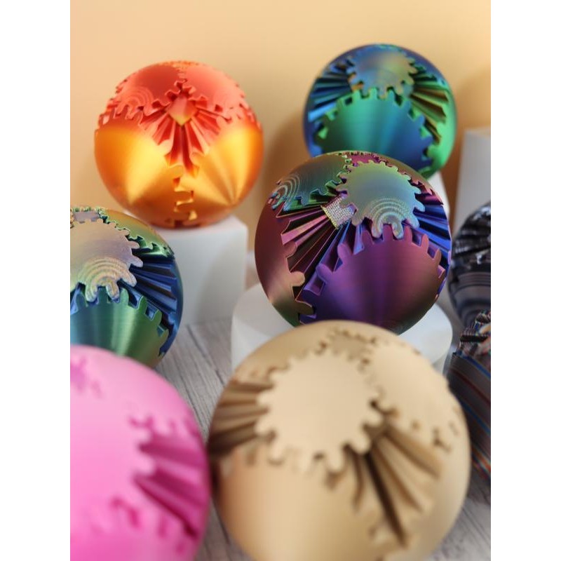3D Printed - Mechanical Gear Ball Figurine Decor Plastic Smooth:_Spring