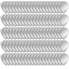 100PCS Metal Guitar Picks Stainless Steel Guitar Picks – 0.3mm Thickness Silver Tone Plectrums for Musical Instrument, Electric Guitar, Bass, Ukulele – Bulk Pack – New