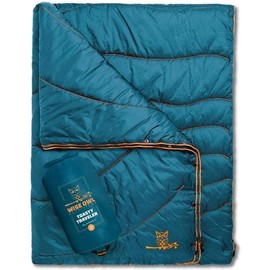 Wise Owl Outfitters Nylon Camping Blanket - Packable & Waterproof Camping Quilt - Stadium Blanket, Backpacking, Camping, Travel, and Hiking - Color: Blue