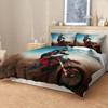 HZVRTN Motorcycle Bedding Set, Teens, Cool Motorcycle Driver Bed Set