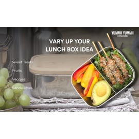 YUMMII YUMMII Bento Box Small with 1, 2 or 3 Compartments and Reusable Mesh Bag Stylish Lunch Box without Plastic Made of Highest Quality 18/8 Stainless Steel