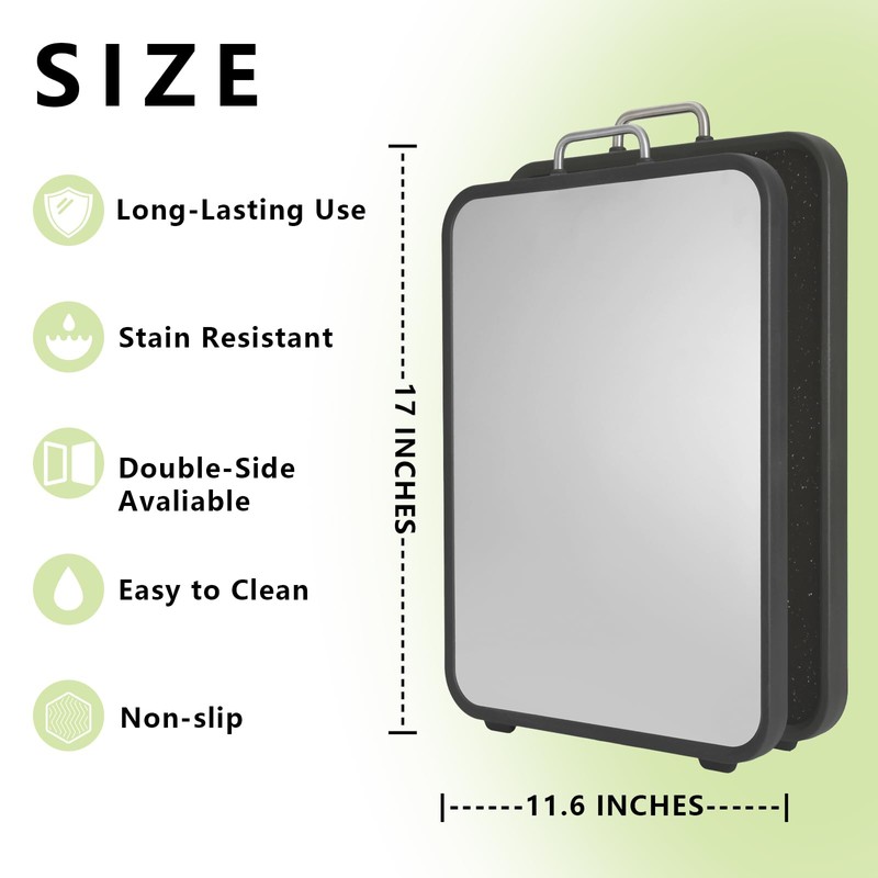riwome Stainless Steel Cutting Board, Double Sided Cutting Boards for