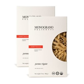 Monograno Felicetti Kamut Penne Rigate Pasta Italian Organic Non-GMO 17.6oz (500g) 2 Pack