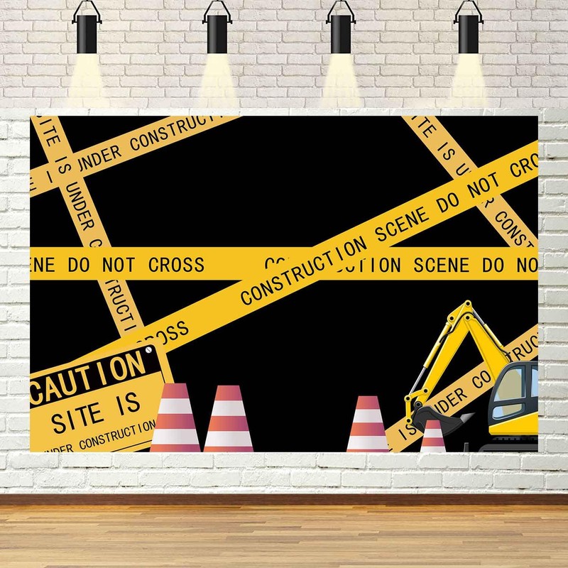 Construction Site Theme Backdrop for Construction Themed Birthday Party MEETSIOY