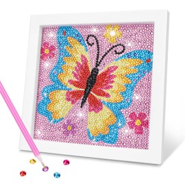 Gifts for 7 8 9 10 11 12 13， Children's Diamond Art Kit DIY Diamond Painting Kits with Diamond Draw Special Tools for 7+Years， Diamond Painting Craft Toys Presents for Birthday & Christmas （pink）