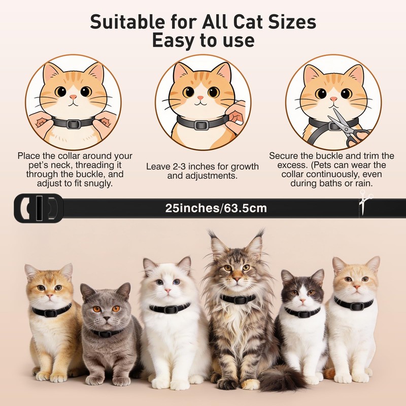 Flea and Tick Collar for Cats, 4 Pack Cat Flea