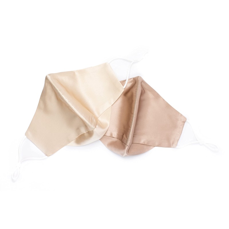 Pack of 2 100% Mulberry Silk Face Masks Nose Wire