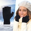 Sibba 2 Pairs Fall Winter Half Finger Gloves, Knit Touchscreen