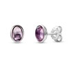 Orovi Violet Purple Amethyst Crystal Silver Stud Earrings - 4