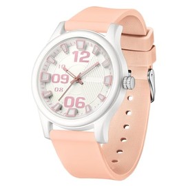 Wrist watch women's waterproof bracelet watch women's wristwatches children's watch girls ultralight and ultra-thin children's watch with soft strap, white pink, Strap.