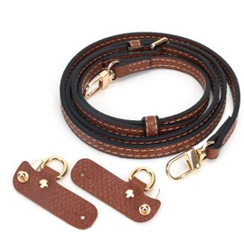Shoulder Strap Compatible with Longchamp Women's Bag, No-Punch, Adjustable Leather Replacement Strap, Shoulder Strap, Suitable for Mini Size, brown