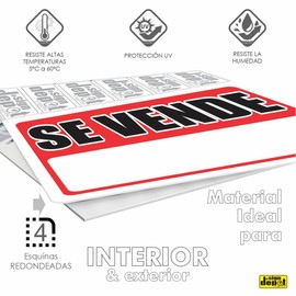 Letrero SE VENDE / SE RENTA 20×25 cm | Estireno rígido resistente a Lluvia | Señal visible para inmuebles, oficinas y terrenos | Fácil instalación NOM-003-SEGOB-2011 facil instalacion y montaje. (SE VENDE)