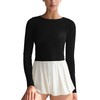 Workout Tops for Women Long Sleeve Tight(Black,XL)