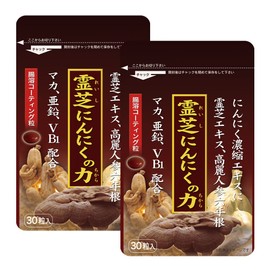 大日ヘルシーフーズ 霊芝にんにくの力 30粒入×2袋 にんにく卵黄 霊芝 高麗人参 マカ 亜鉛 配合 サプリ