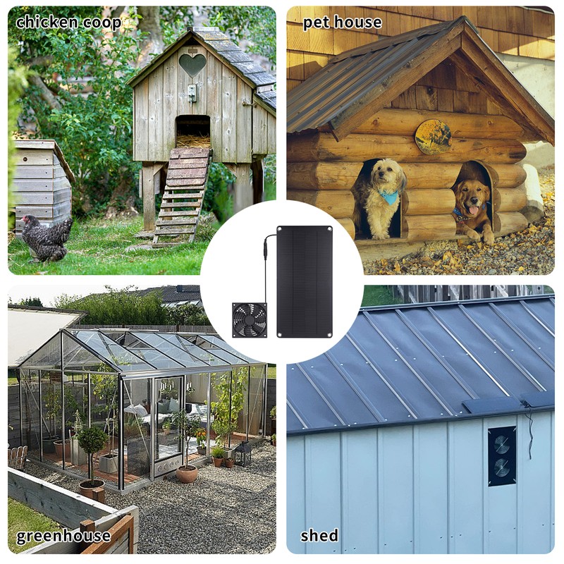 Solar Panel Single Fan 10W Weatherproof solar panel kit for