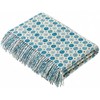Bronte Milan Skye Aqua Blue Soft Pure Merino Lambswool Blanket