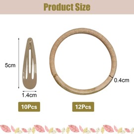 12 Hair Ties, 10 Hairpins, Elastic Hair Ties For Girls, Hair Ties For Women, Ponytail Elastic Bands, Decorative Hair Ties