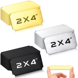 Therwen - 30 placas de identificación con grabado láser de acero inoxidable cepillado, placa pers...