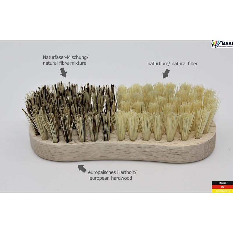 MAAJ Vegetable Brush Mini with Natural Bristles with 2 Hardness