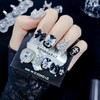 TRENTSNOOK 10 Pcs Handmade Mine Nail Tips Reusable Black and