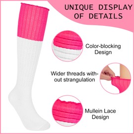 Beaulov 3 Pairs Womens Slouch Socks Long Knee High Scrunch Stacked Sock Knit Casual Boot Calf Socks