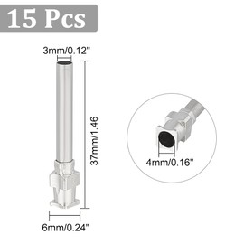 UNICRAFTALE 15Pcs Dispensing Needles Stainless Steel Blunt Tip Needle Set Dispensing Blunt Tip Luer Lock Needles Metal Blunt Needles Glue Dispensing Machine Accessories Hole 3mm