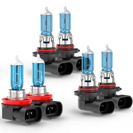 Upgraded Halogen Headlight Bulbs Compatible for DODGE RAM 1500 2500 3500 4-Headlamps 2009 2010 2011 2012 2013 2014 2015 2016 2017 2018, 9005 H11 High Low Beam 9006/9145 Fog Lights, 6000K White, 6-Pack