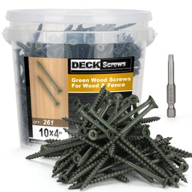 Bobibbi Deck Screws #10 x 4’’, T25 Star Torx Drive Flat Head Wood Screws, Green, 5lb