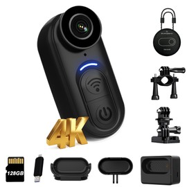 SixBondsCam 4K Mini Body Camera 128GB – Thumb Size Wearable Action Cam, Hands-Free POV Recording, Portable Body Worn Camera for Travel, Cycling, Sports, Pets, Outdoor Adventures