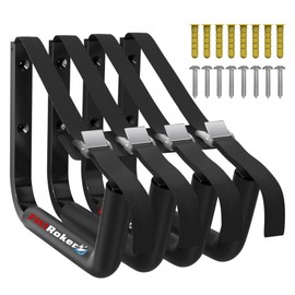 FitiRoker Kayak Storage Rack – 100LB Heavy Duty Kayak Wall Mount with Foam Padding & Straps | Kayak Rack for Garage, Wall Mounted Storage Hooks for Canoes, Paddle Boards, Ladders, Bikes (Square Tube)