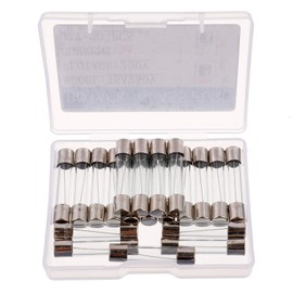 BOJACK T5AL250V 6x30 mm 5A 250V Slow Blow Fuses 5 amp 250 Volt 0.24 x 1.18 Inch Glass Tube Time-delay Fuses(Pack of 20 Pcs)