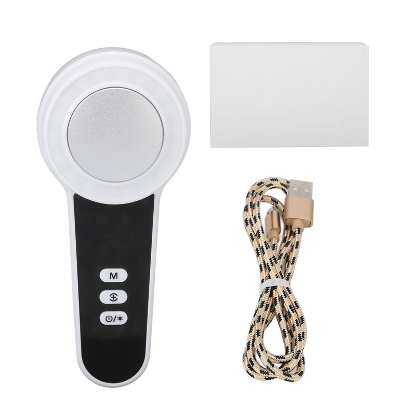 Hot Cold Facial Massager LED Light Heating Cooling Vibration Adjustable