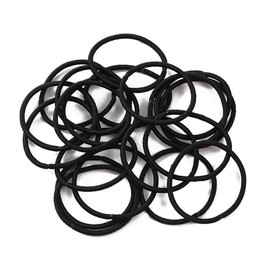 CCINEE Black Hair Elastic Ties, 100Pieces Seamless Hair Band Rubber Band (4mm diameter)