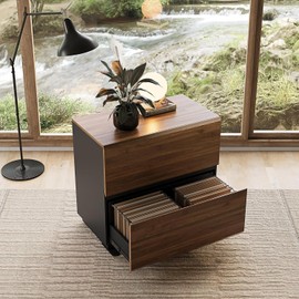 ModernMate 2 Drawer Lateral File Cabinet, 31w*28h Wood Filing Cabinet with Anti-tilt Mechanism, Home Office Storage Filing for Letter, A4 & Legal Size, Black Walnut