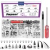 Swpeet 98Pcs Mixed Shape Spikes Screwback Studs Rivets Kit (Silver)