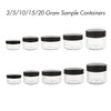 ZEJIA 10pcs Small Travel Containers, Black Sample Containers with Screw