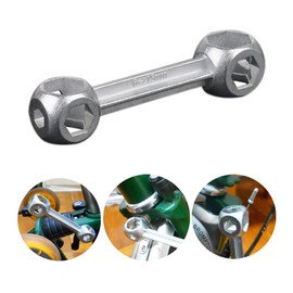 SaiDian 2Pcs Dog Bone Hexagon Wrench Mini Pocket Wrench Bicycle Repair Tool Metal Bicycle Spanner 6-12mm Hexagon Holes Silver Multi-Tool